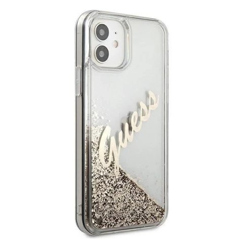 Guess GUHCP12SGLVSGO iPhone 12 mini 5,4" złoty/gold hardcase Glitter Vintage Script