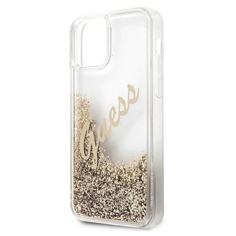 Guess GUHCP12SGLVSGO iPhone 12 mini 5,4" złoty/gold hardcase Glitter Vintage Script