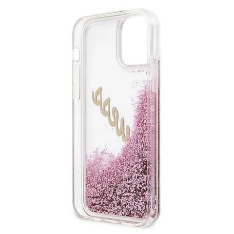 Guess GUHCP12SGLVSPI iPhone 12 mini 5,4" różowy/pink hardcase Glitter Vintage Script