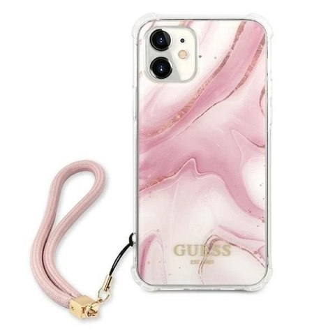 Guess GUHCP12SKSMAPI iPhone 12 mini 5,4" różowy/pink hardcase Marble Collection