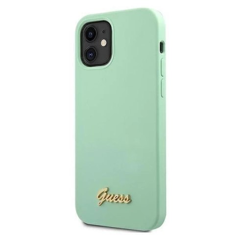 Guess GUHCP12SLSLMGGN iPhone 12 mini 5,4" zielony/green hardcase Metal Logo Script