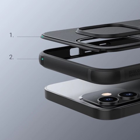 Nillkin Super Frosted Shield wzmocnione etui pokrowiec iPhone 12 mini czarny