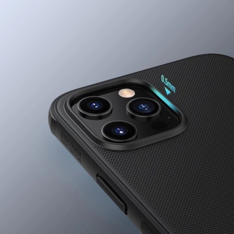 Nillkin Super Frosted Shield wzmocnione etui pokrowiec + podstawka iPhone 12 Pro Max czarny