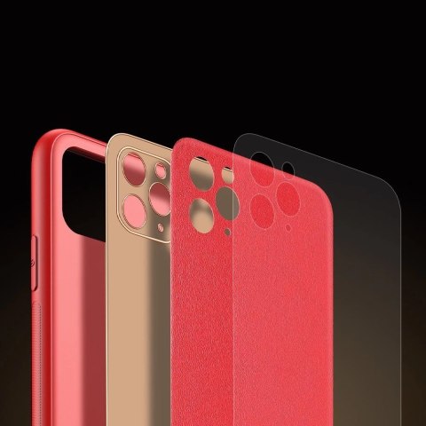 Dux Ducis Yolo eleganckie etui pokrowiec ze skóry ekologicznej iPhone 11 Pro czerwony