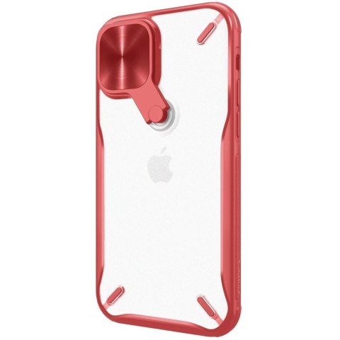 Nillkin Cyclops Case wytrzymałe etui z osłoną na aparat i składaną podstawką iPhone 12 Pro / iPhone 12 czerwony