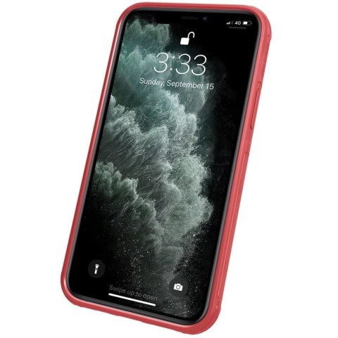 Nillkin Cyclops Case wytrzymałe etui z osłoną na aparat i składaną podstawką iPhone 12 Pro / iPhone 12 czerwony