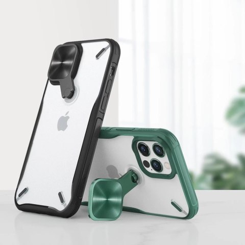 Nillkin Cyclops Case wytrzymałe etui z osłoną na aparat i składaną podstawką iPhone 12 Pro / iPhone 12 czerwony