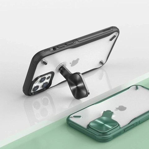 Nillkin Cyclops Case wytrzymałe etui z osłoną na aparat i składaną podstawką iPhone 12 Pro / iPhone 12 czerwony
