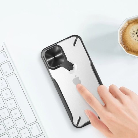 Nillkin Cyclops Case wytrzymałe etui z osłoną na aparat i składaną podstawką iPhone 12 Pro / iPhone 12 czerwony