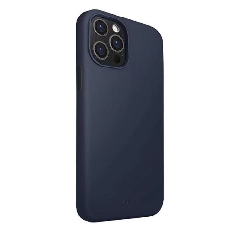 UNIQ etui Lino Hue iPhone 12 Pro Max 6,7" niebieski/marine blue Antimicrobial