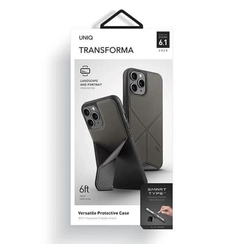UNIQ etui Transforma iPhone 12/12 Pro 6,1" szary/charcoal grey