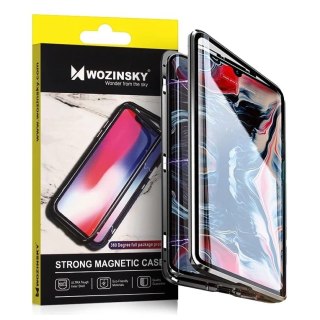 Wozinsky Full Magnetic Case magnetyczne etui 360 pokrowiec na przód i tył z wbudowanym szkłem iPhone 12 Pro Max czarno-przezrocz