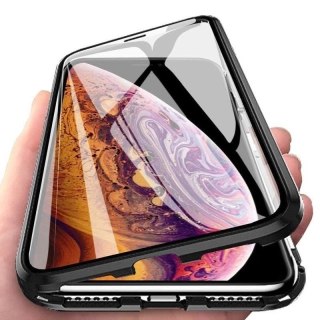 Wozinsky Full Magnetic Case magnetyczne etui 360 pokrowiec na przód i tył z wbudowanym szkłem iPhone 12 Pro Max czarno-przezrocz