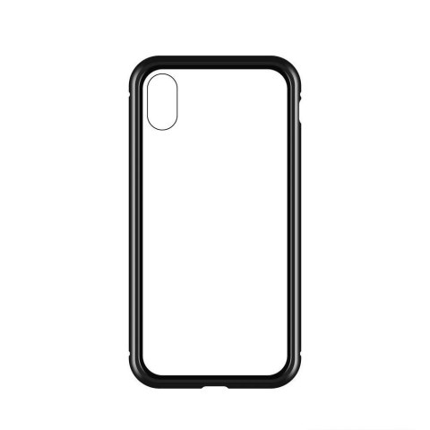 Wozinsky Full Magnetic Case magnetyczne etui 360 pokrowiec na przód i tył z wbudowanym szkłem iPhone 12 Pro Max czarno-przezrocz