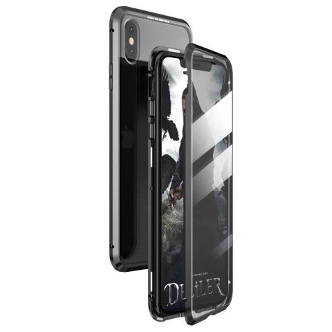 Wozinsky Full Magnetic Case magnetyczne etui 360 pokrowiec na przód i tył z wbudowanym szkłem iPhone 12 Pro Max czarno-przezrocz