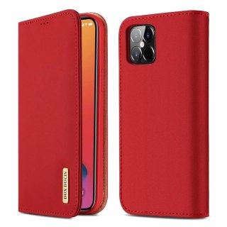 DUX DUCIS Wish skórzane etui pokrowiec ze skóry naturalnej iPhone 12 Pro Max czerwony