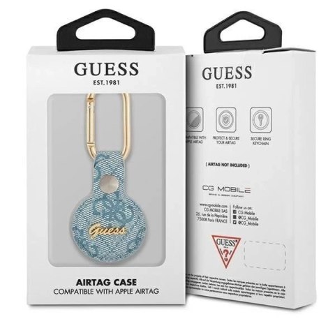 Guess GUATP4GMSRB AirTag case niebieski/blue 4G Vintage Script
