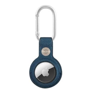 Guess GUATPSASRSB AirTag case niebieski/blue Saffiano Vintage Script