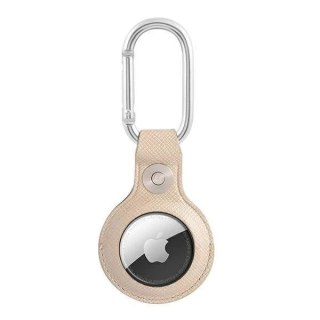 Guess GUATPSASRSD AirTag case beżowy/beige Saffiano Vintage Script