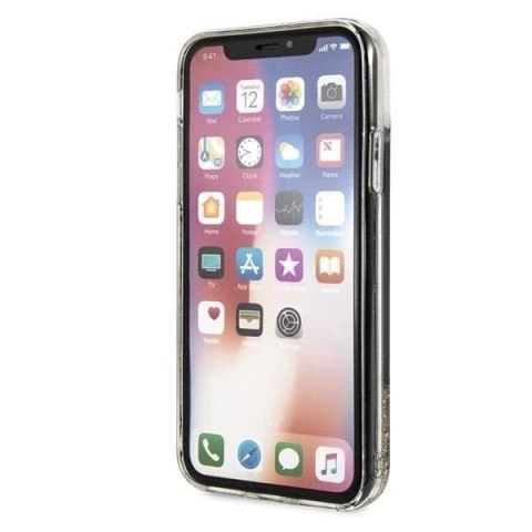 Karl Lagerfeld KLHCPXROGO iPhone X/Xs czarno-złoty/black & gold hard case Glitter