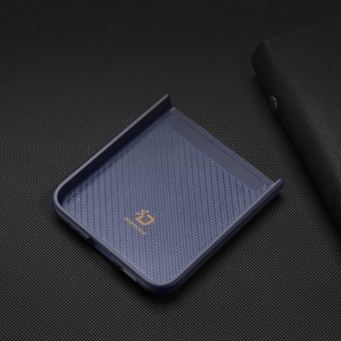 Dux Ducis Venice skórzane etui do Samsung Galaxy Z Flip 3 pokrowiec z naturalnej skóry niebieski