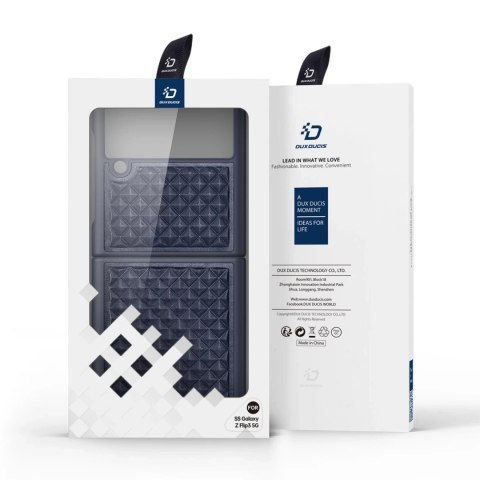 Dux Ducis Venice skórzane etui do Samsung Galaxy Z Flip 3 pokrowiec z naturalnej skóry niebieski