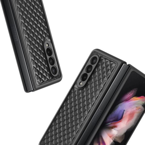 Dux Ducis Venice skórzane etui do Samsung Galaxy Z Fold 3 pokrowiec z naturalnej skóry czarny