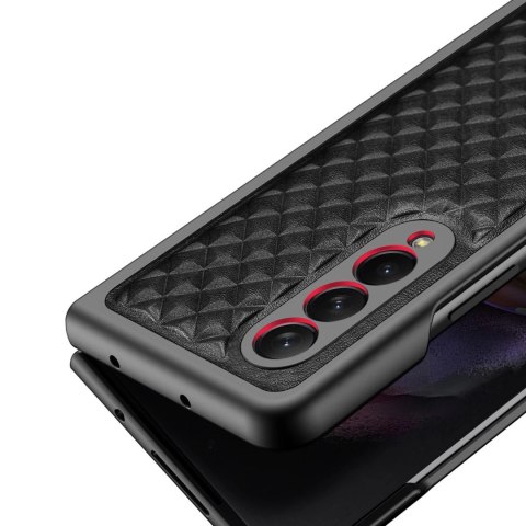 Dux Ducis Venice skórzane etui do Samsung Galaxy Z Fold 3 pokrowiec z naturalnej skóry czarny