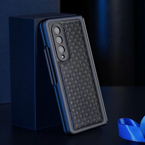 Dux Ducis Venice skórzane etui do Samsung Galaxy Z Fold 3 pokrowiec z naturalnej skóry czarny