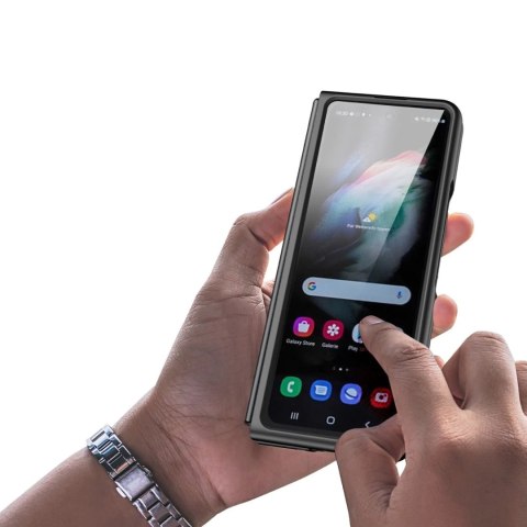 Dux Ducis Venice skórzane etui do Samsung Galaxy Z Fold 3 pokrowiec z naturalnej skóry czarny
