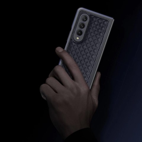 Dux Ducis Venice skórzane etui do Samsung Galaxy Z Fold 3 pokrowiec z naturalnej skóry czarny