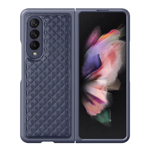 Dux Ducis Venice skórzane etui do Samsung Galaxy Z Fold 3 pokrowiec z naturalnej skóry niebieski