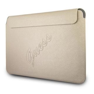 Guess Sleeve GUCS13PUSASLG 13" złoty /gold Saffiano Script