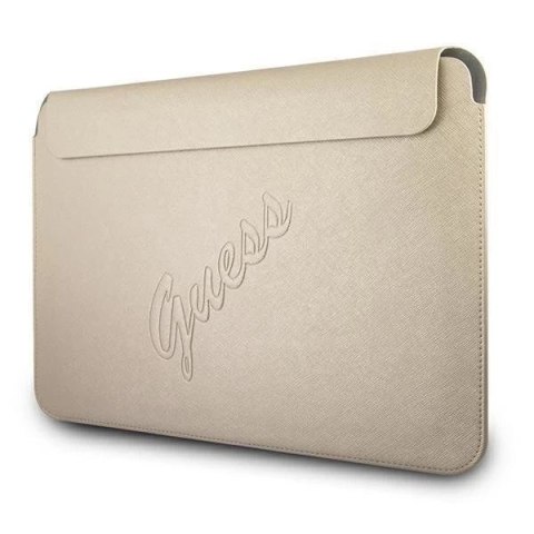 Guess Sleeve GUCS13PUSASLG 13" złoty /gold Saffiano Script