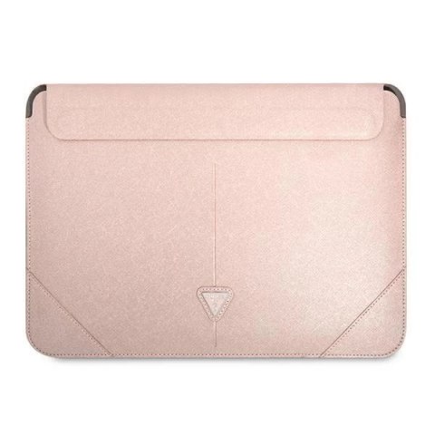 Guess Sleeve GUCS16PSATLP 16" różowy /pink Saffiano Triangle Logo
