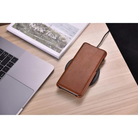ICarer Curved Edge Vintage Folio skórzane etui pokrowiec ze skóry naturalnej Samsung Galaxy S20 Ultra brązowy (RS992008-BN)