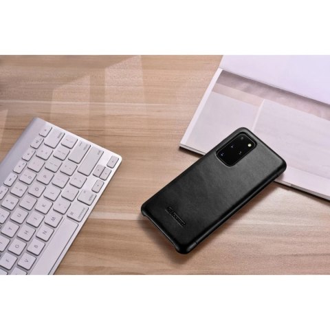 ICarer Curved Edge Vintage Folio skórzane etui pokrowiec ze skóry naturalnej Samsung Galaxy S20+ czarny (RS992007-BK)
