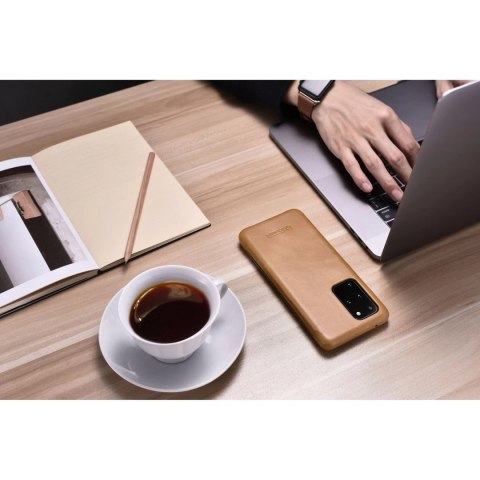 ICarer Curved Edge Vintage Folio skórzane etui pokrowiec ze skóry naturalnej Samsung Galaxy S20+ khaki (RS992007-GG)