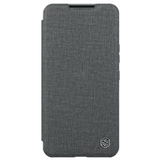 Nillkin Qin Cloth Pro Case etui do Samsung Galaxy S22+ (S22 Plus) osłona na aparat kabura pokrowiec obudowa z klapką szary