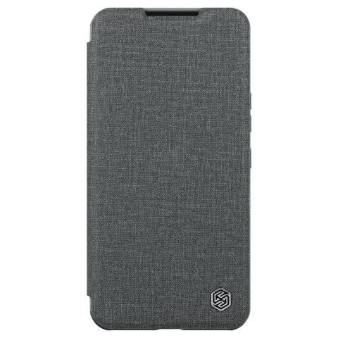 Nillkin Qin Cloth Pro Case etui do Samsung Galaxy S22+ (S22 Plus) osłona na aparat kabura pokrowiec obudowa z klapką szary