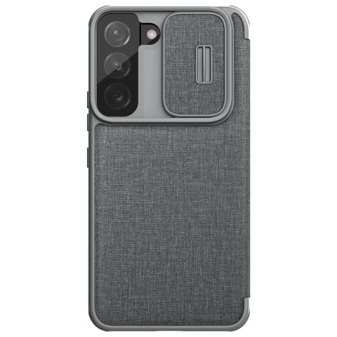 Nillkin Qin Cloth Pro Case etui do Samsung Galaxy S22+ (S22 Plus) osłona na aparat kabura pokrowiec obudowa z klapką szary