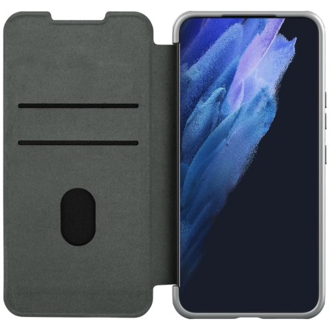 Nillkin Qin Cloth Pro Case etui do Samsung Galaxy S22+ (S22 Plus) osłona na aparat kabura pokrowiec obudowa z klapką szary