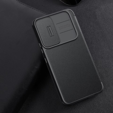 Nillkin Qin Cloth Pro Case etui do Samsung Galaxy S22+ (S22 Plus) osłona na aparat kabura pokrowiec obudowa z klapką szary