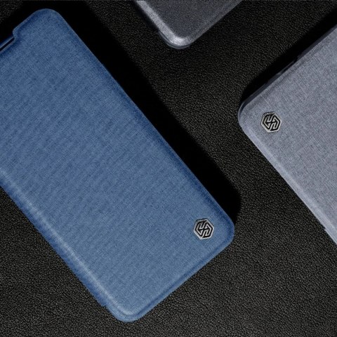 Nillkin Qin Cloth Pro Case etui do Samsung Galaxy S22+ (S22 Plus) osłona na aparat kabura pokrowiec obudowa z klapką szary