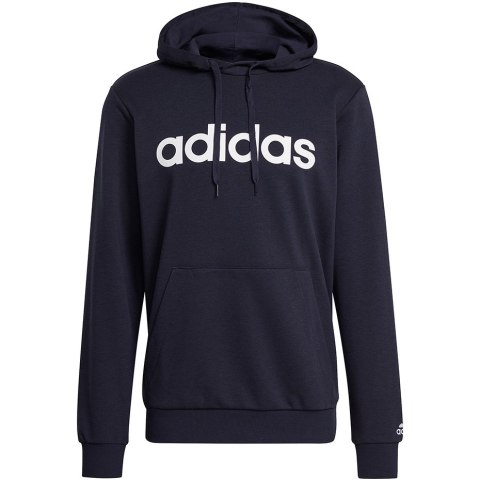 Bluza męska adidas Essentials French Terry Linear Logo Hoodie granatowa GK9066