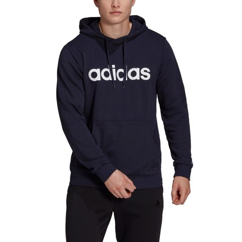 Bluza męska adidas Essentials French Terry Linear Logo Hoodie granatowa GK9066