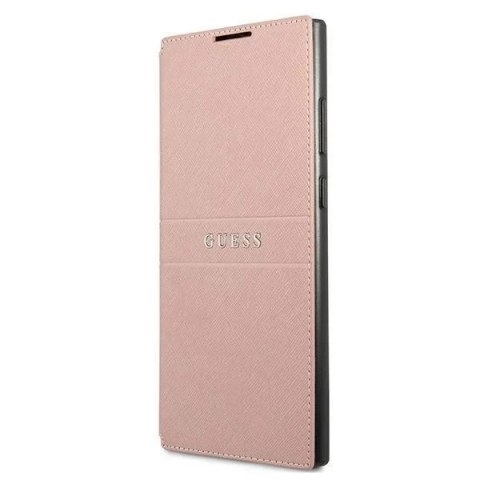Guess GUBKS22LPSASBPI S22 Ultra S908 różowy/pink book Saffiano Stripes