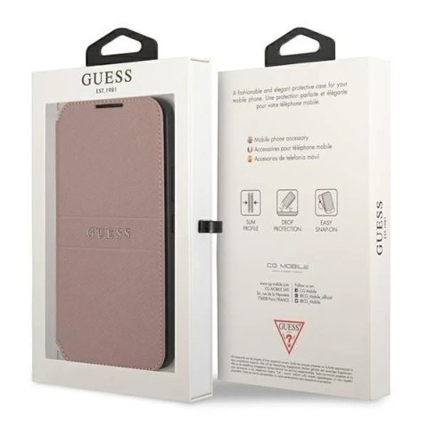 Guess GUBKS22MPSASBPI S22+ S906 różowy/pink book Saffiano Stripes