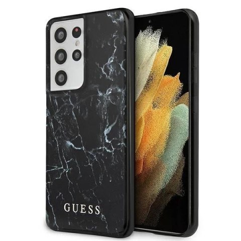Guess GUHCS21LPCUMABK S21 Ultra G998 czarny/black hardcase Marble
