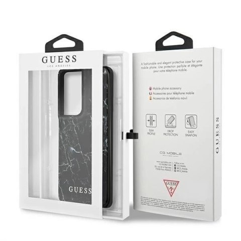 Guess GUHCS21LPCUMABK S21 Ultra G998 czarny/black hardcase Marble